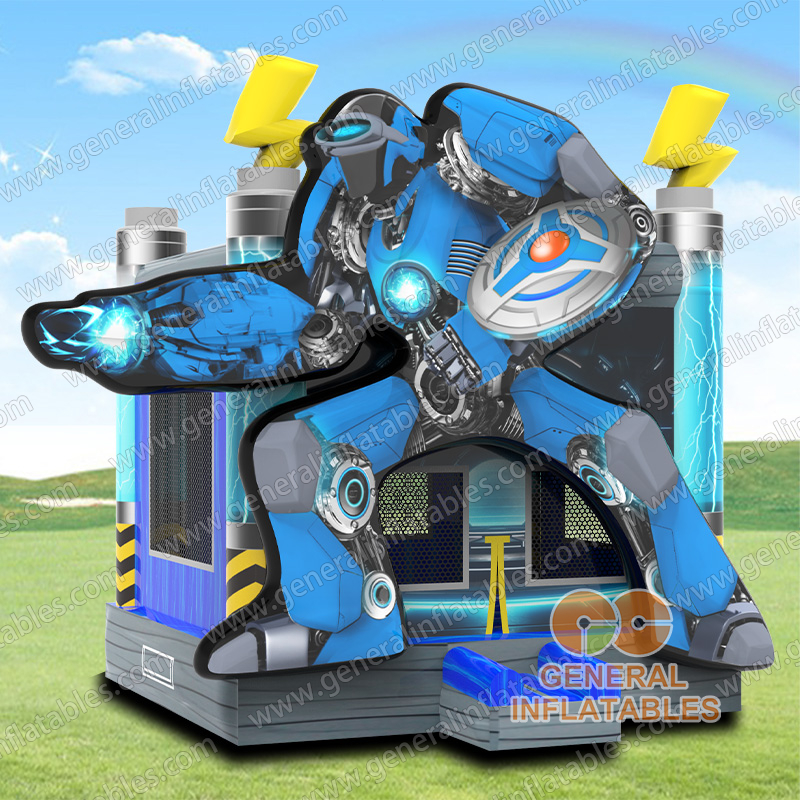 Blue robot bouncer