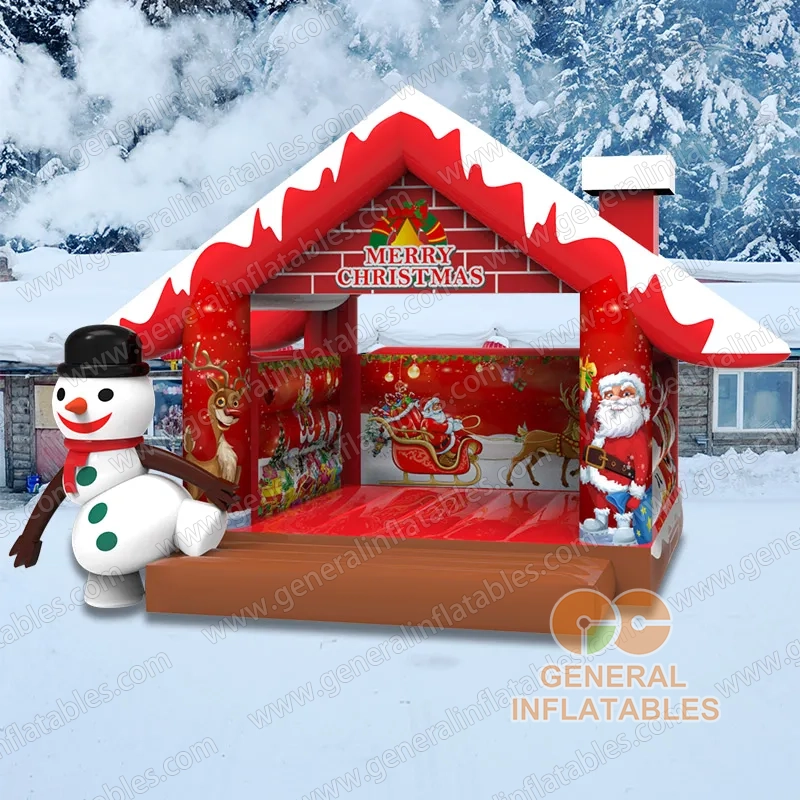 Christmas house n snowman