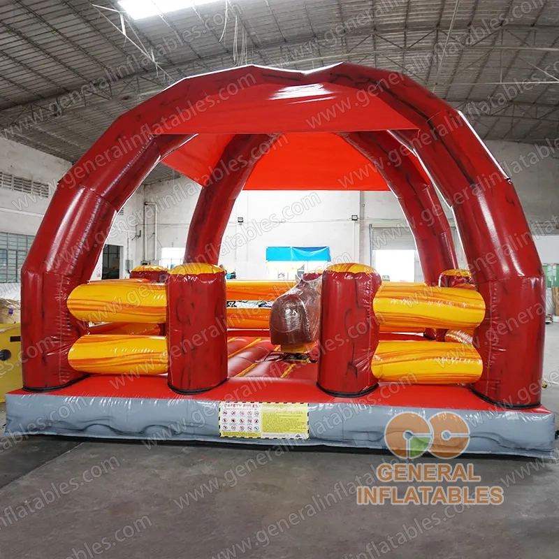 Inflatable Mechanical Rodeo Bull with roof